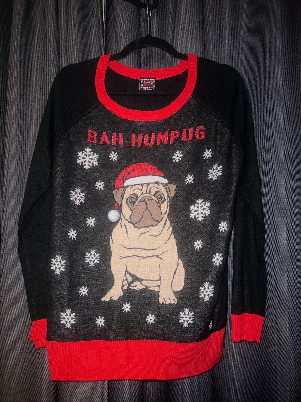 Ugly Christmas Sweater Xmas Size Large Dog Pug